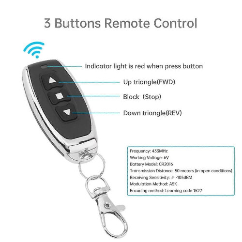 10A Wireless Controller with Insurance 3-Button Self-Resetting Linear Actuator Controller Winch Solenoid Relay Contactor 2