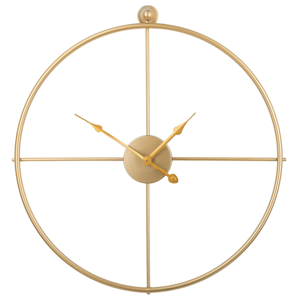 Beliani Wall Clock Zuchwil 50 Cm Metal Gold