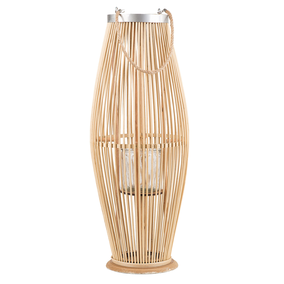 Beliani Lantern Tahiti Bamboo 72 Cm Natural