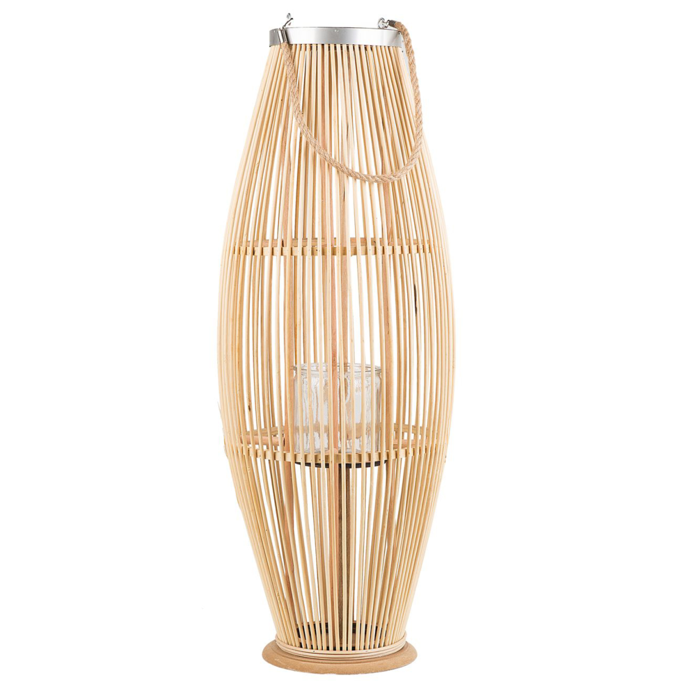 Beliani Lantern Tahiti Bamboo 84 Cm Natural