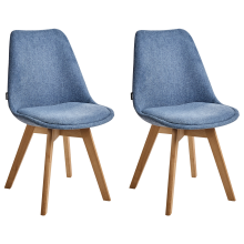 Set of 2 Dining Chairs DAKOTA II Fabric Light Blue