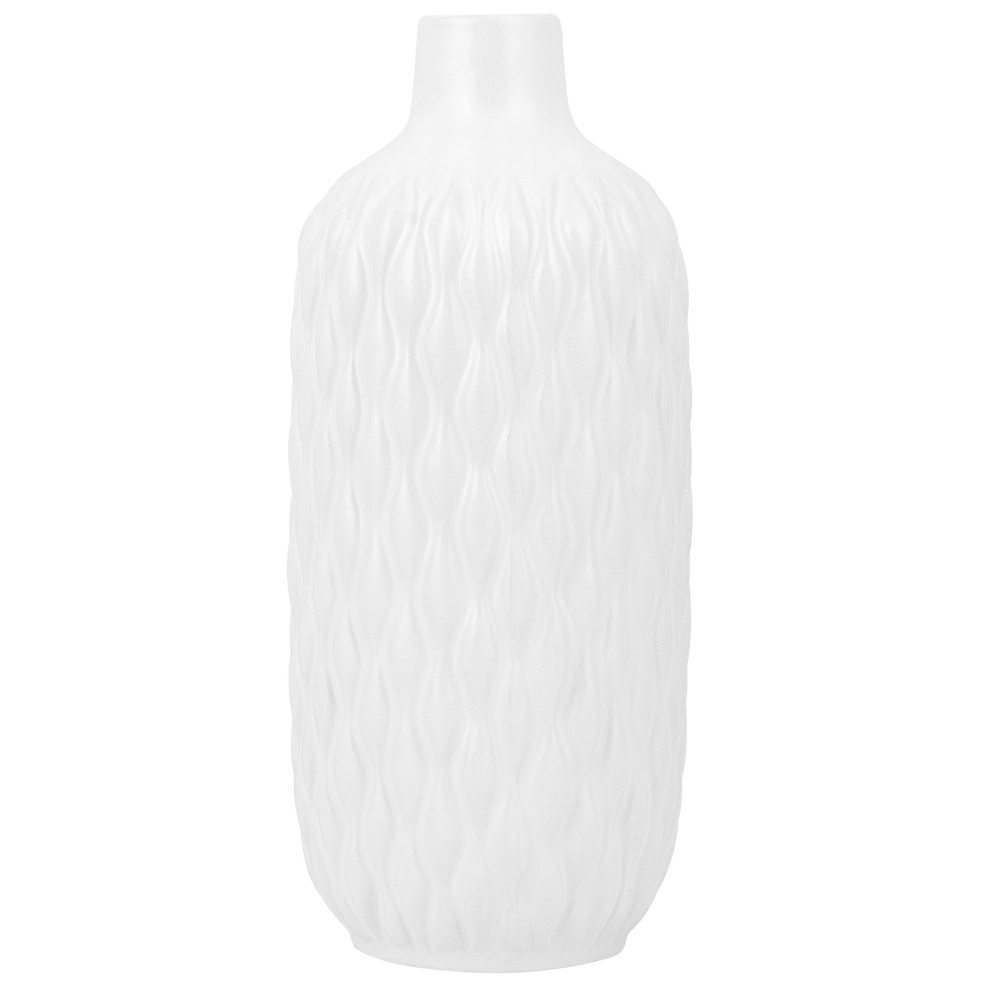 Beliani Decorative Vase Emar Stoneware 31 Cm White