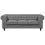 Beliani Sofa 3 Seater CHESTERFIELD Fabric Light Grey 1