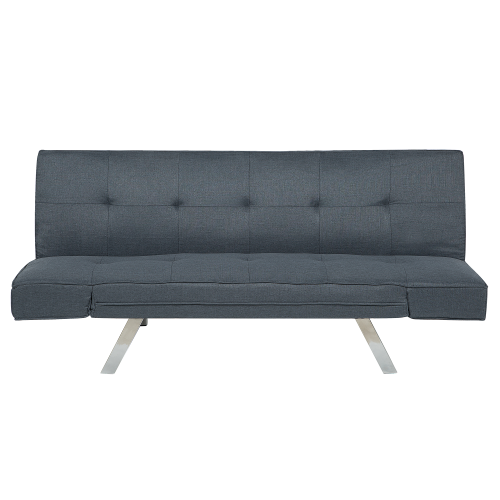 Beliani Sofa Bed 3 Seater BRISTOL Fabric Dark Blue