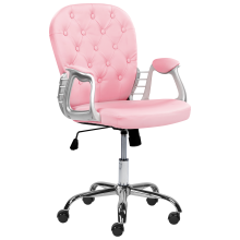 Desk Chair PRINCESS Faux Leather Pink