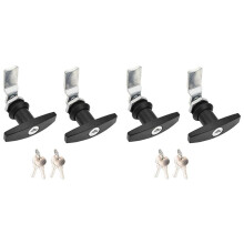 2X T-Handle Door Lock Truck Cap Locking con 2 Llaves para la MayoríA de las Marcas de Truck Cap Toppers Tops Black