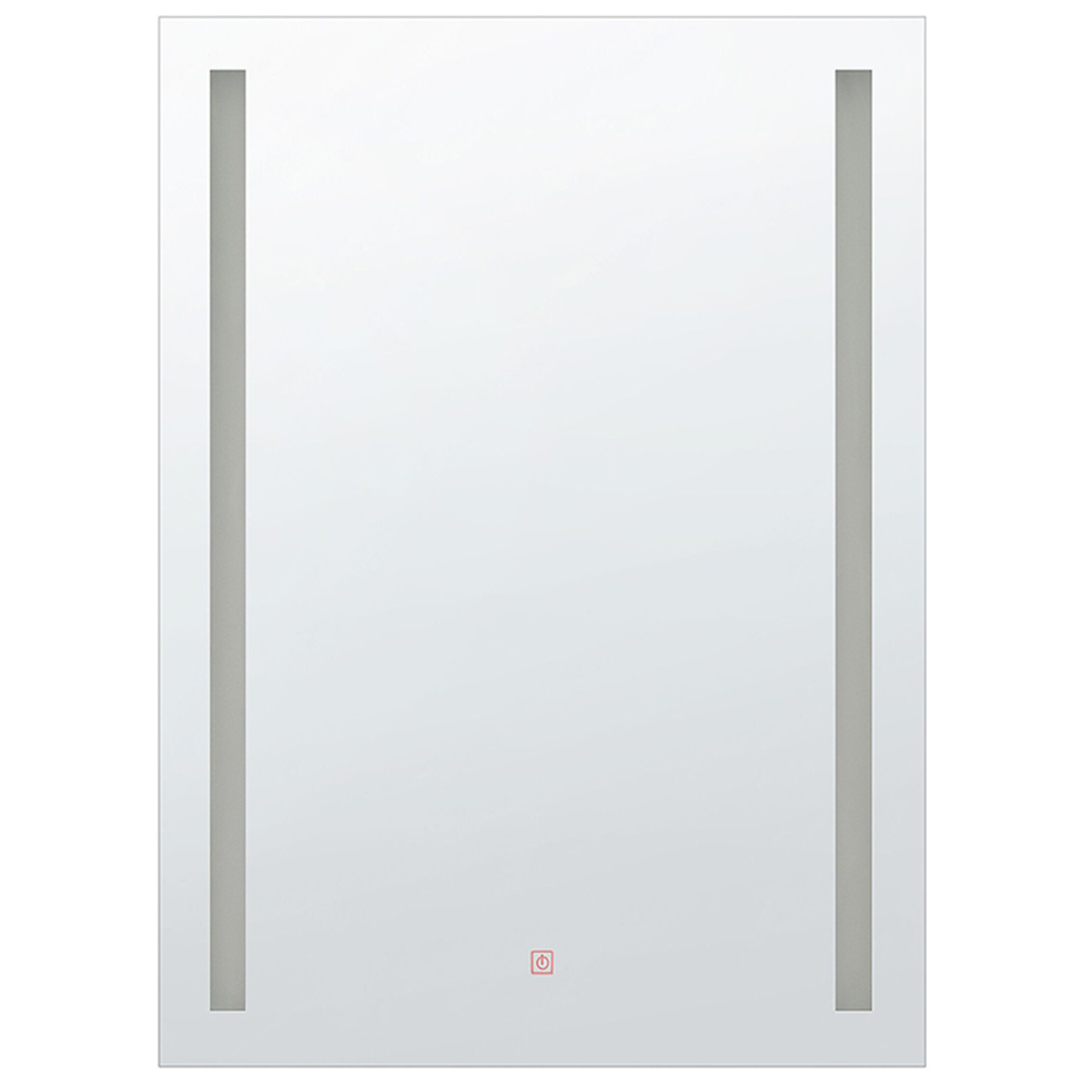 Beliani Led Bathroom Mirror Martinet 60 Cm 80 Cm Silver