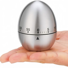 Mechanická kuchyňská časovačka na vejce, 60minutový rotující budík pro vaření, stříbrná povrchová úprava