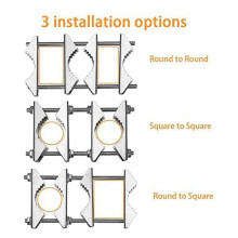8 PCS Double Antenna Mast Clamp V Jaw Block with Bolts Mast to Mast Clamp,Patio Umbrella Holder Heavy Duty Pole to Pole
