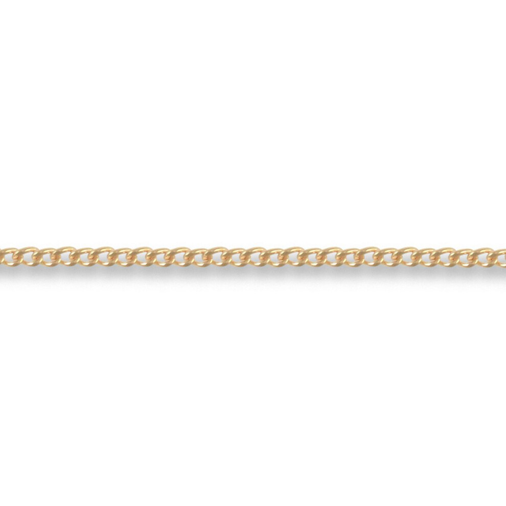 Jewelco London (20) Unisex Solid 9Ct Yellow Gold Diamond Cut Curb 1.1Mm Gauge Pendant Chain Necklace - Jcn006a