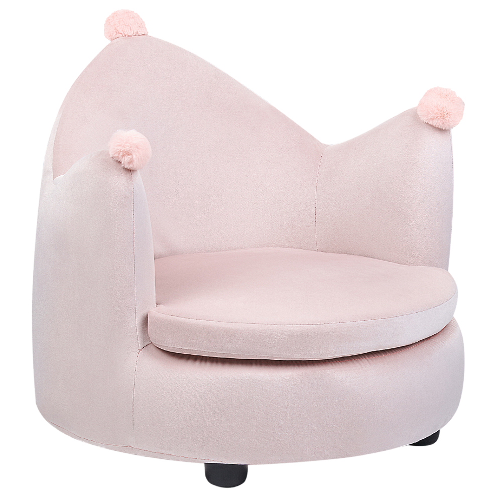 Kids Armchair Crown VEGA Velvet Pastel Pink-image-OPC-PDHYDXH-NEW