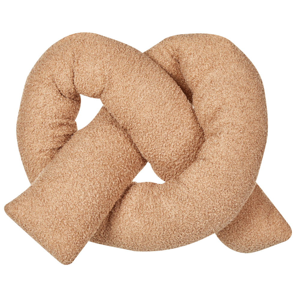 Beliani Throw Cushion Gladiolus Boucle 172 X 14 Cm Light Brown Solid