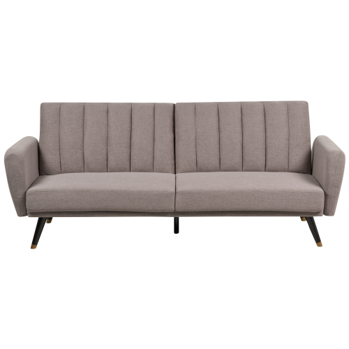 Beliani Sofa Bed 3 Seater VIMMERBY Fabric Light Brown
