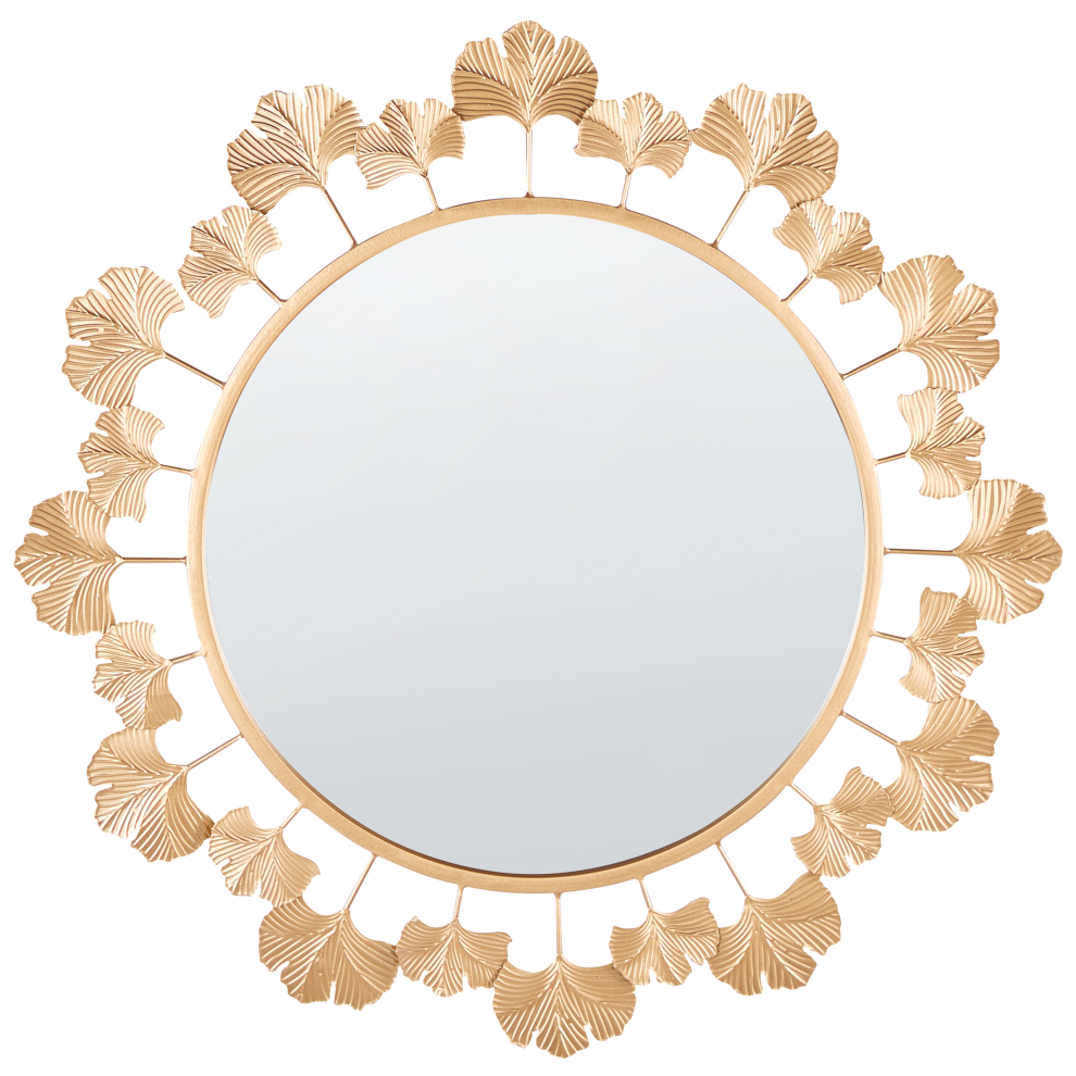 Beliani Wall Mirror Codolet 60 Cm 60 Cm Metal Gold