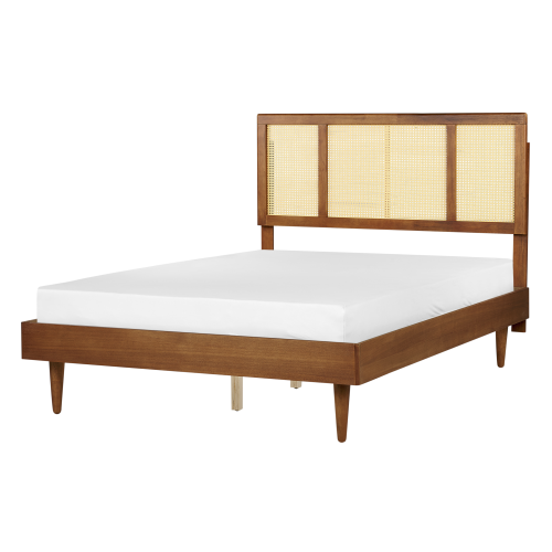 Beliani Bed Rattan AURAY 140 x 200 cm (EU Double) Brown