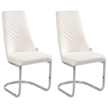 Set of 2 Dining Chairs ALTOONA Velvet Off-White