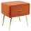 Beliani 1 Drawer Bedside Table FLAYAT Velvet Orange 1