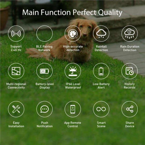 Tuya WiFi Rain Sensor Rainfall Duration Detection Outdoor Waterproof Battery Powered App Control Home Automation 1