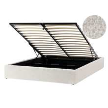 Ottoman Bed without Headboard DINAN Boucle Off-White 140 x 200 cm (EU Double)