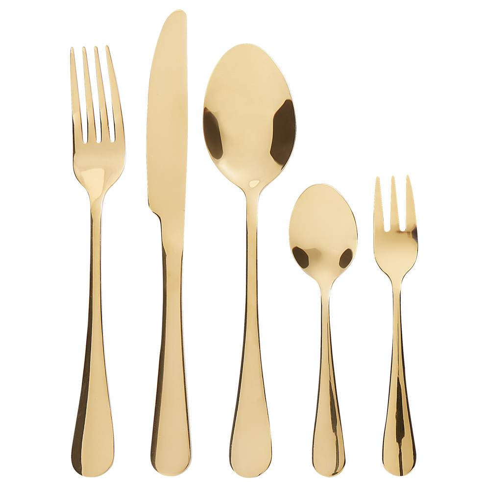 Beliani 30 Piece Cutlery Set Fusilli Gold