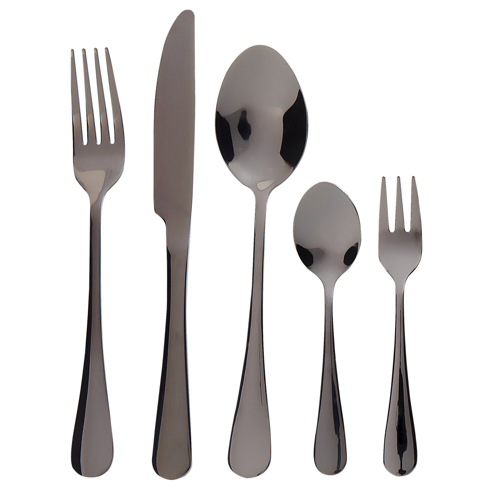 Beliani 30 Piece Cutlery Set Fusilli Black