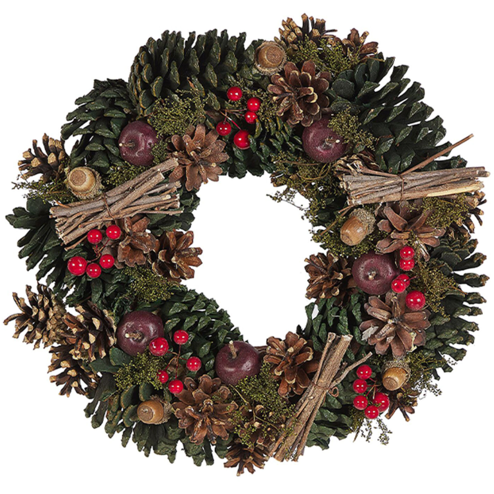 Beliani Christmas Wreath Nurmes Green 35 Cm