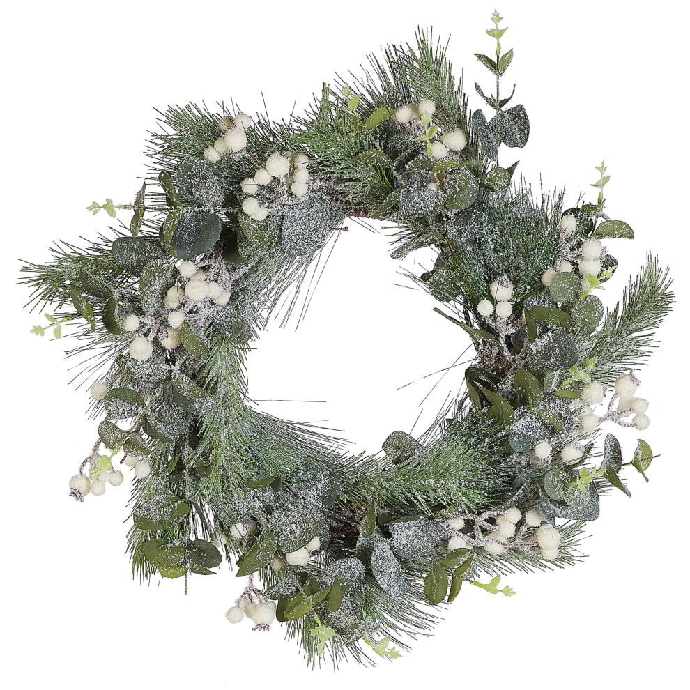 Beliani Christmas Wreath Jurmu Green 54 Cm