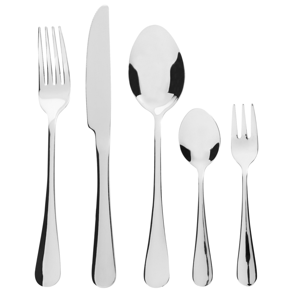 Beliani 30 Piece Cutlery Set Fusilli Silver