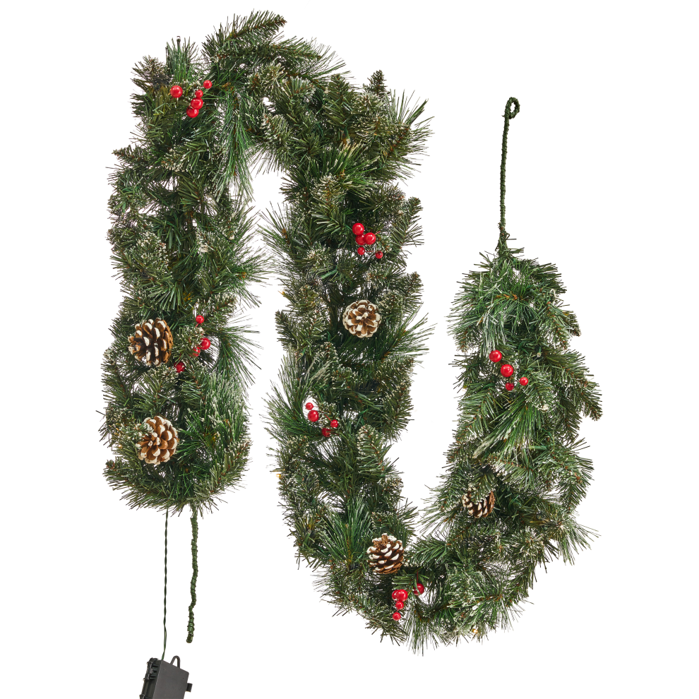 Beliani Christmas Garland Led Wapta 180 Cm Green