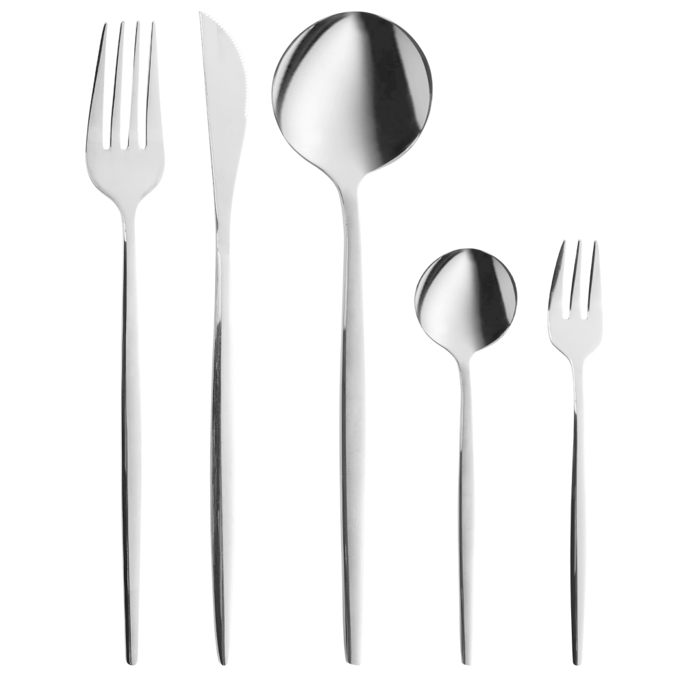 Beliani 30 Piece Cutlery Set Rigatoni Silver