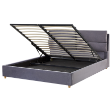 Ottoman Bed BATILLY Velvet Grey 160 x 200 cm (EU King Size)