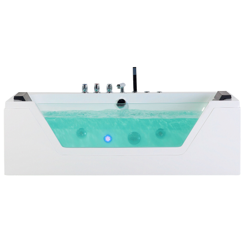 Beliani Corner Hot Tub with LED SAMANA 1530 x 710 mm White