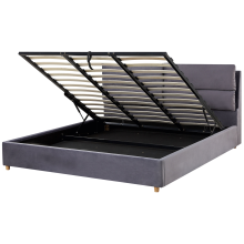 Ottoman Bed BATILLY Velvet Grey 180 x 200 cm (EU Super King)