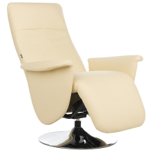 Recliner Chair PRIME with Footrest Faux Leather Light Beige