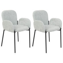 Set of 2 Dining Chairs ALBEE Fabric Mint Green