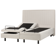 Adjustable Bed Fabric CASTELLAN 160 x 200 cm (EU King Size) Light Beige