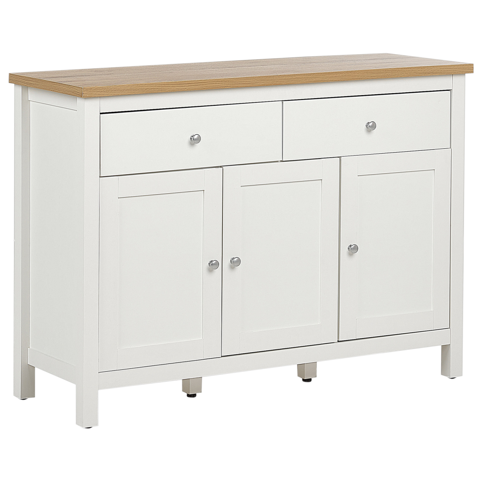 Beliani 3 Door Sideboard Atoca Off-White