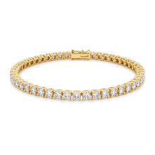 Jewelco London 9ct Yellow Gold 6.00CT Certified Lab Grown Diamond Eternity Tennis Bracelet - LAB9B095-600