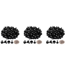 Olhos de Crochê de Segurança de Plástico 300 Peças a Granel com 100 Peças Arruelas para Artesanato de Crochê (0,24 Polegadas/6 mm)