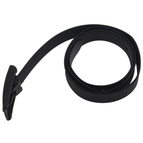 4X Men'S Women'S Silicone Belt Rubber Plastic Buckle Plain Leather Style Adjustable-Black
