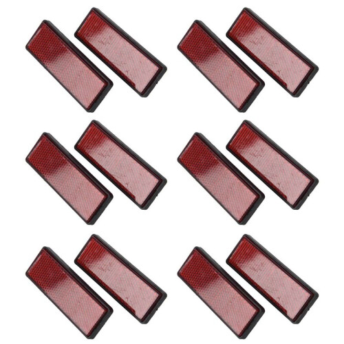 12x Rectangle Red Reflectors Universal for Motorcycles ATV Bikes Dirt Bikes