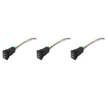 3X 4-Pole 12V Push Button with LED Background Indicator Lights for Fog Lights DRL LED Light Bar(33X22mm)