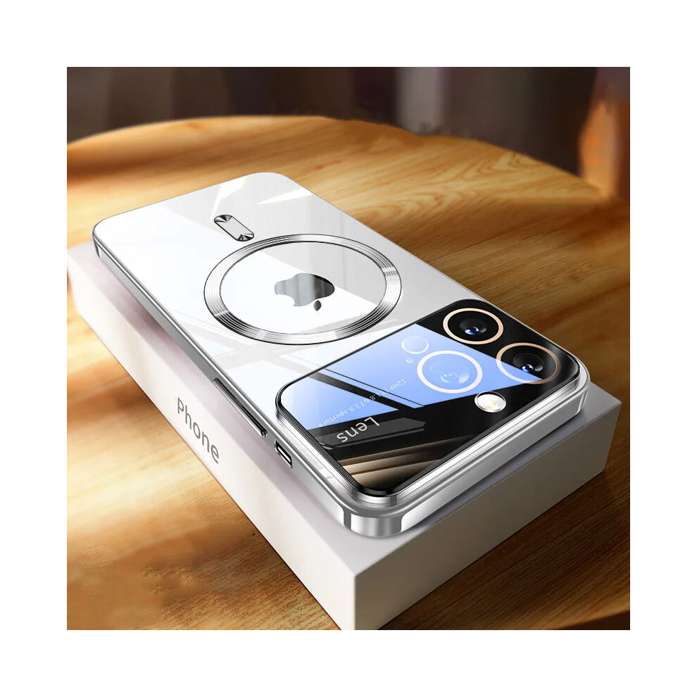 Photos - Case  Magsafe  For iPhone 15 14 13 12 Pro Max Lens Protector(Silver, For iPhone 15)