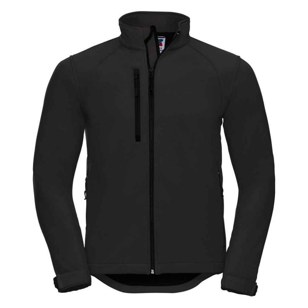 Russell (S, Black) Mens Plain Soft Shell Jacket