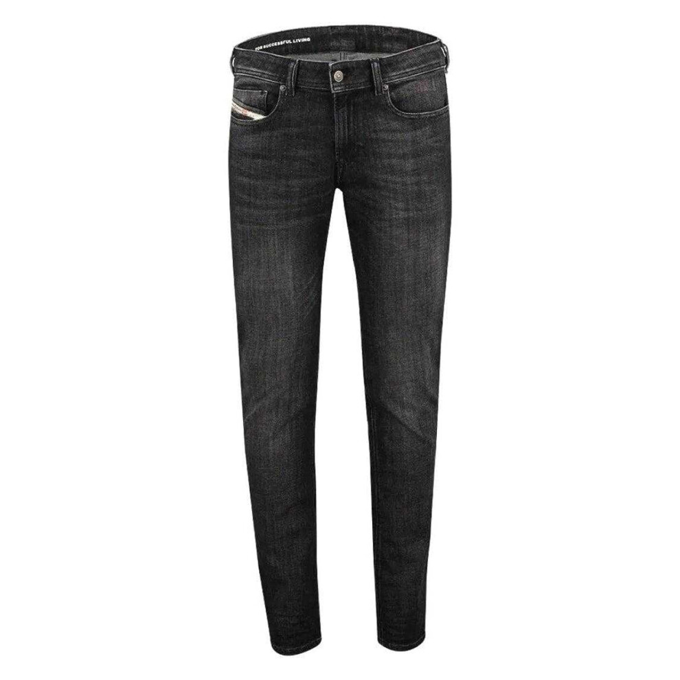 Diesel (27S, Black Denim) Mens Sleenker Jeans