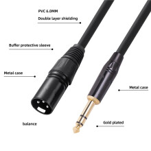 2X Cavo Audio Stereo per Microfono da 6,35 mm da 1/4 di Pollice Maschio Un XLR Maschio - Cavo per Microfono Bilanciato da Maschio Un XLR Maschio per
