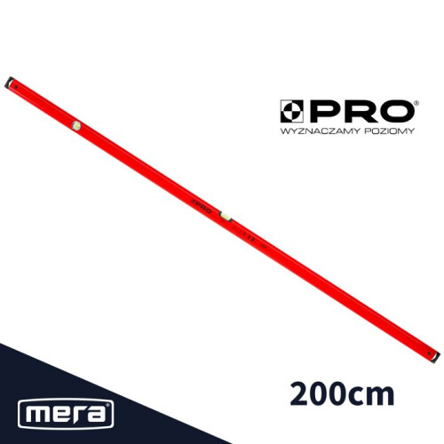 Wasserwaage - MERA - PRO600 - 200 cm - Präzision 0,5 mm/m - EINFACHE ABLESEFLASCHE