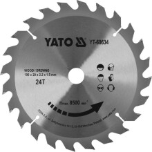 Tandzaagblad van carbide 190 x 20 mm, 24 tanden