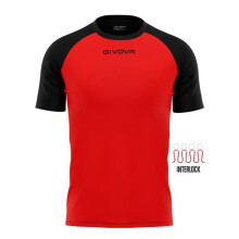 Maillot - GIVOVA - Capo - Rouge/Noir - Interlock 100% polyester - Respirant