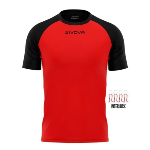 Maillot - GIVOVA - Capo - Rouge/Noir - Interlock 100% polyester - Respirant